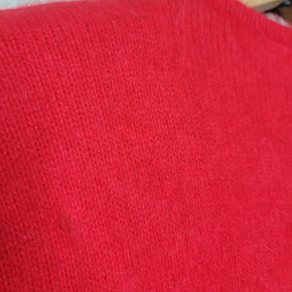 VTG Rafaella Angora Rabbit Wool Holiday Christmas Ribbon Jingle Bell Sweater✨️M - Picture 12 of 14